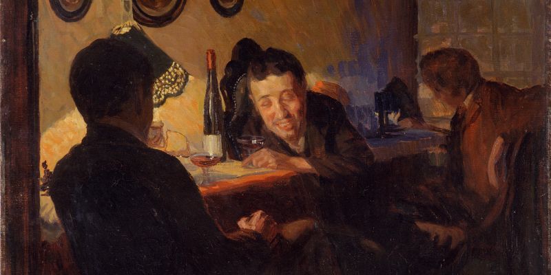 Odstiranja: Ivan Žabota, Večer v študentovski sobi, 1905; 